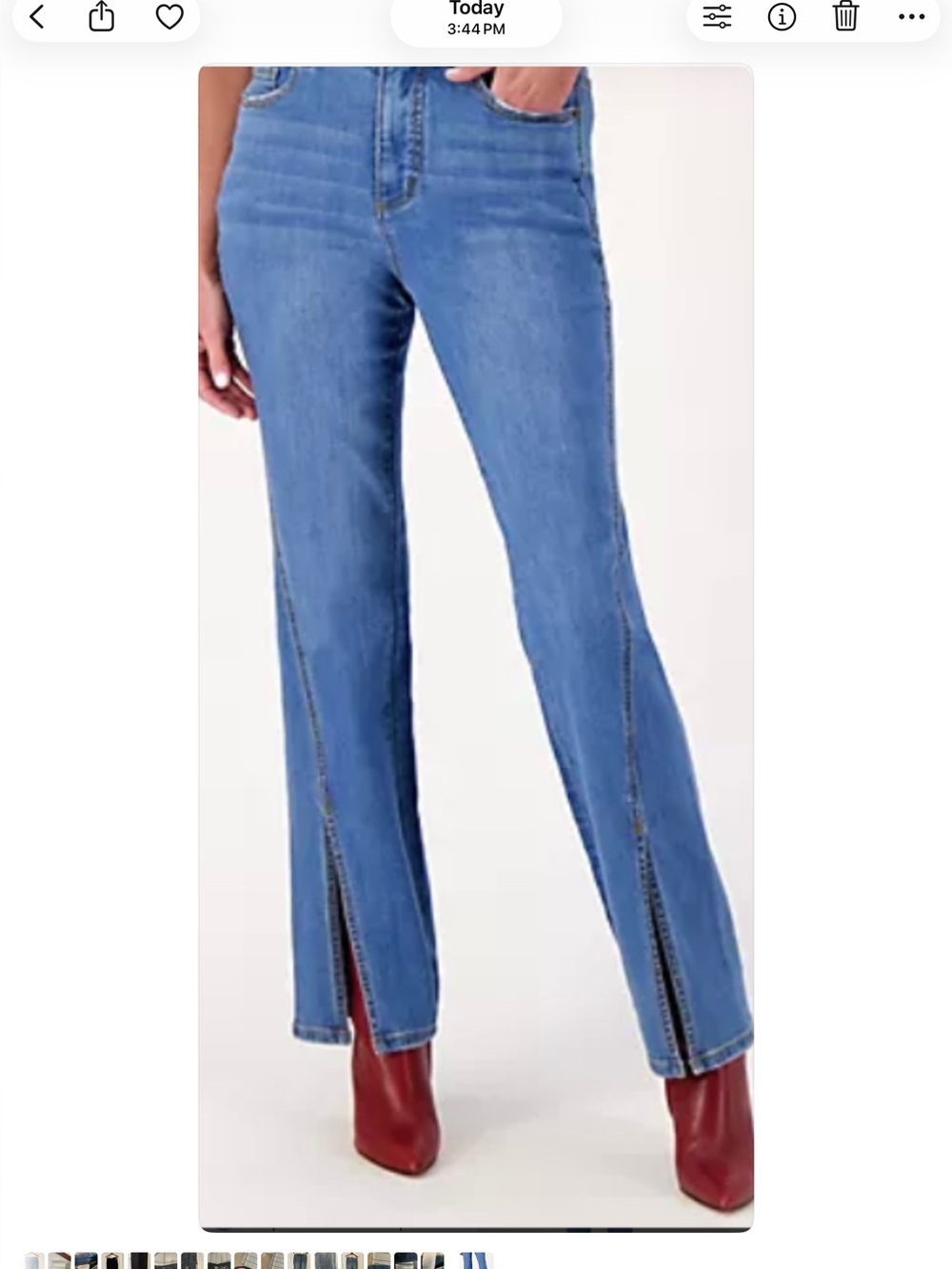 Peace Love World Blue Split-Hem Women's Jeans